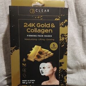 Clear Beauty 24K Gold & Collagen 5 Firming Face Masks Beauty Skincare Lifting